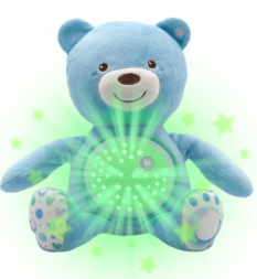 Chicco Miś Baby Bear z projektorem niebieski