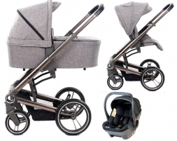 BabySafe wózek wielofunkcyjny 3w1 Lucky Grey + Fotelik York