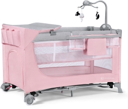 Kinderkraft Leody łóżeczko turystyczne + akcesoria Pink