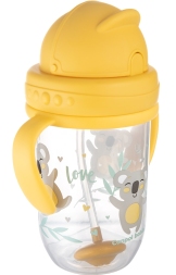 Canpol Babies kubek ze słomką 270 ml Exotic Animals żółty 56/606